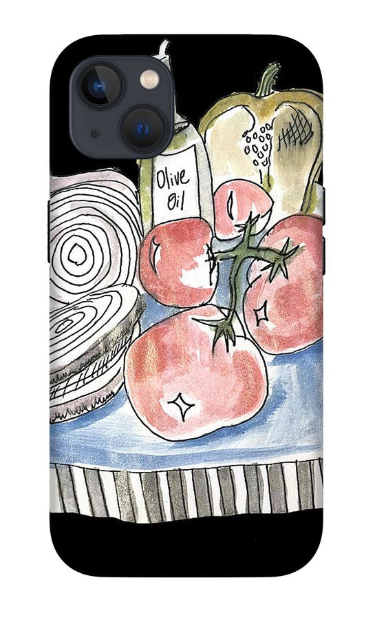Olive Oil Veg Board Watercolor - Phone Case