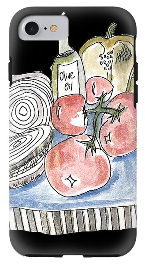 Olive Oil Veg Board Watercolor - Phone Case