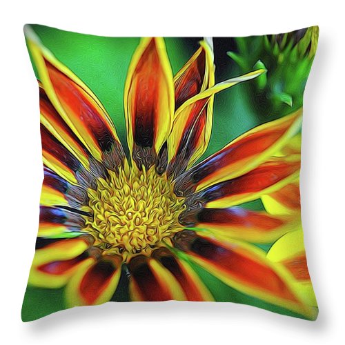 Orange and Yellow Flower - Throw Pillow