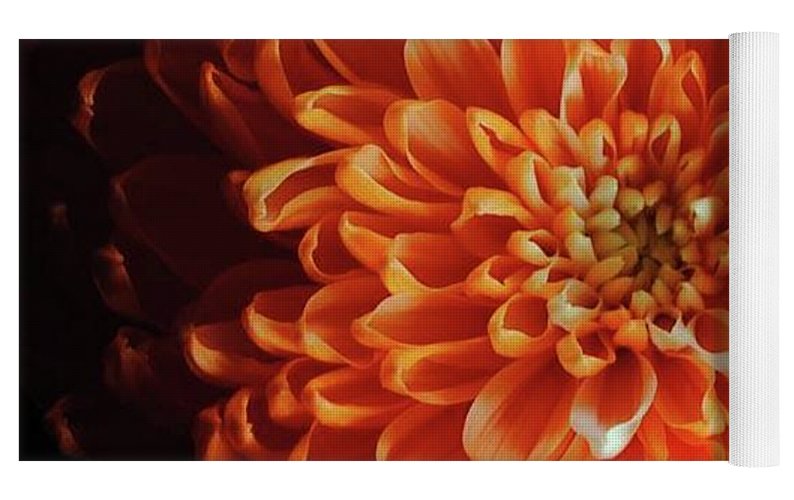 Orange Chrysanthemum - Yoga Mat