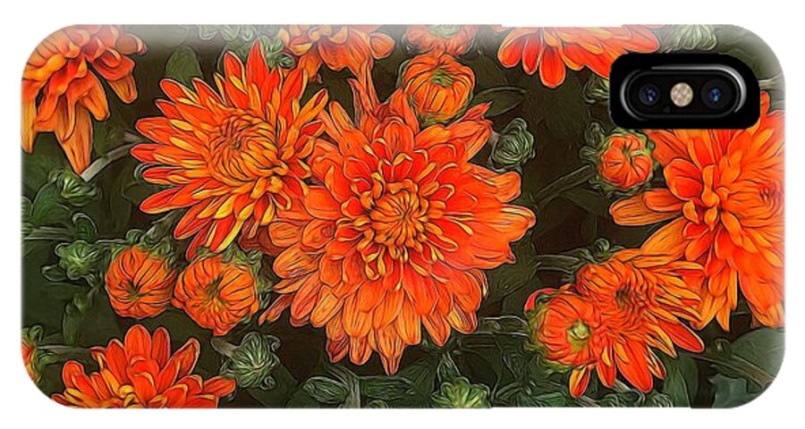 Orange Fall Mums - Phone Case