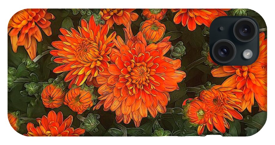 Orange Fall Mums - Phone Case