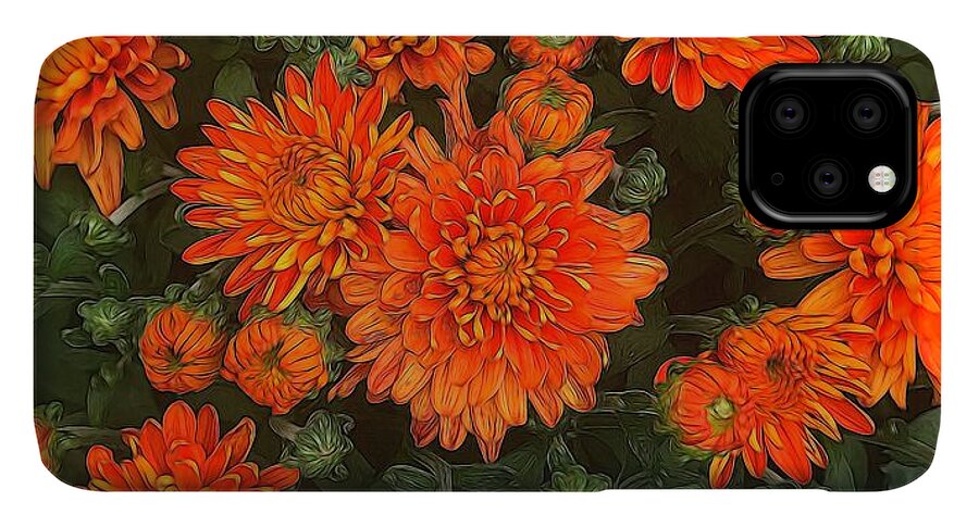 Orange Fall Mums - Phone Case