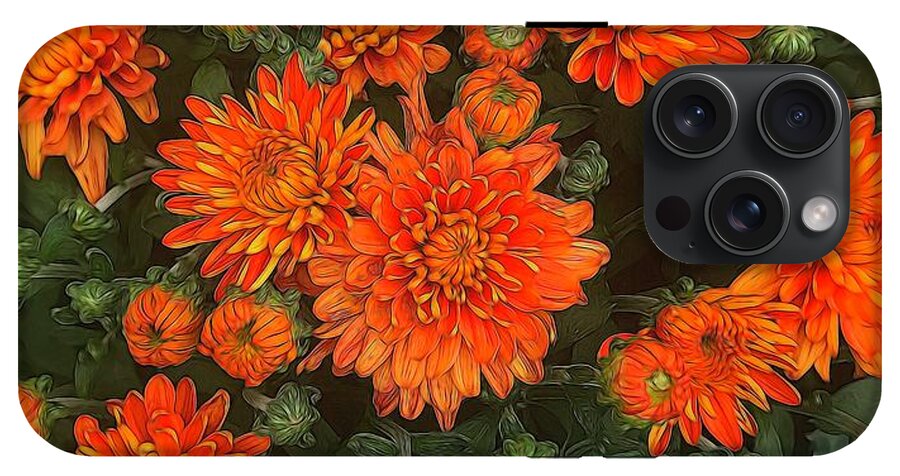 Orange Fall Mums - Phone Case
