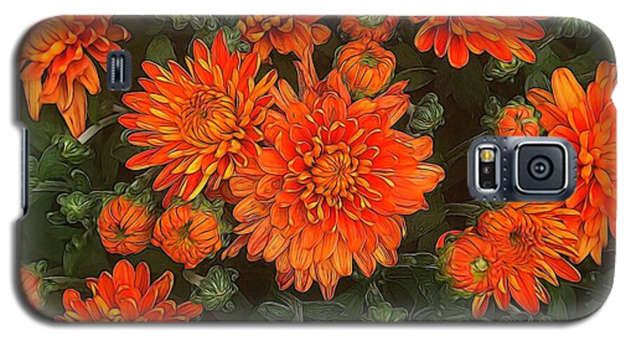 Orange Fall Mums - Phone Case