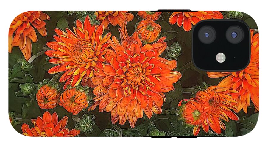 Orange Fall Mums - Phone Case
