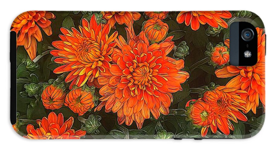 Orange Fall Mums - Phone Case
