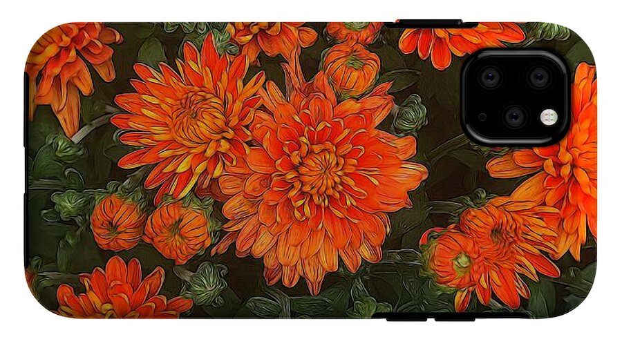 Orange Fall Mums - Phone Case