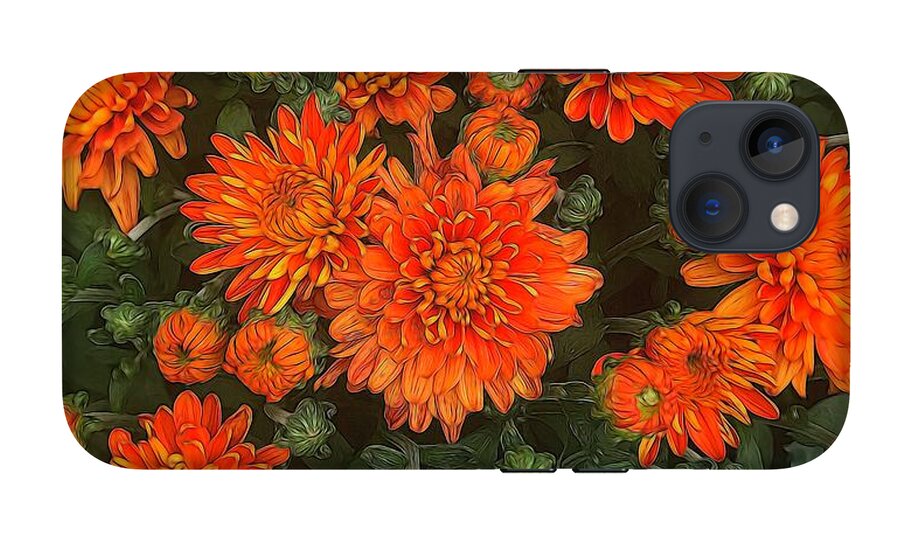 Orange Fall Mums - Phone Case