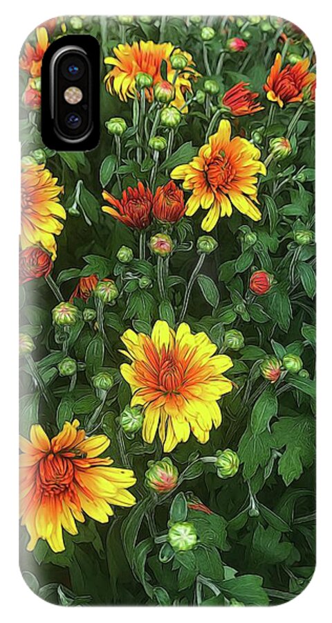 Orange Fall Mums Opening - Phone Case