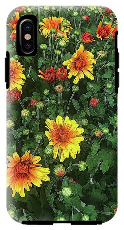 Orange Fall Mums Opening - Phone Case