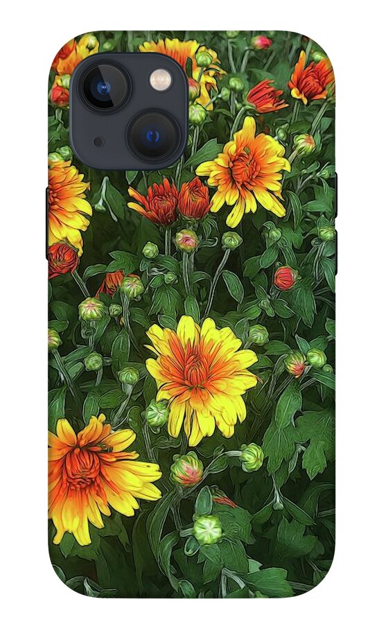 Orange Fall Mums Opening - Phone Case