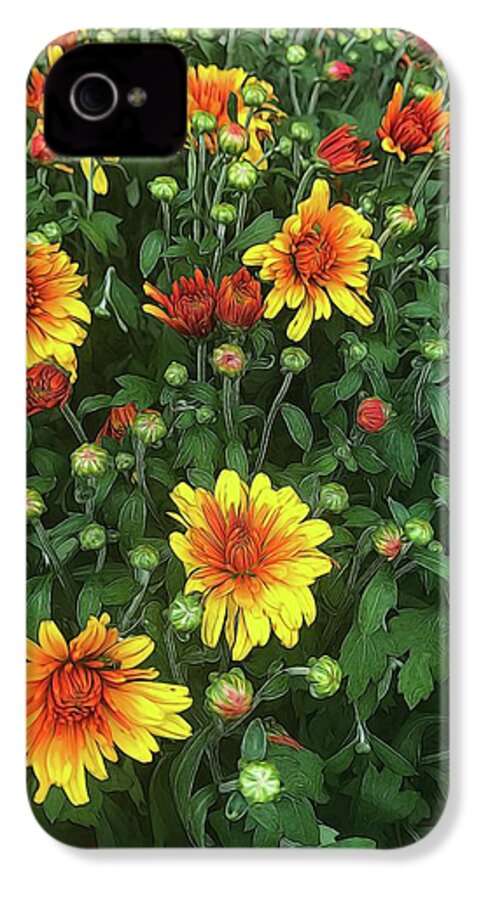 Orange Fall Mums Opening - Phone Case