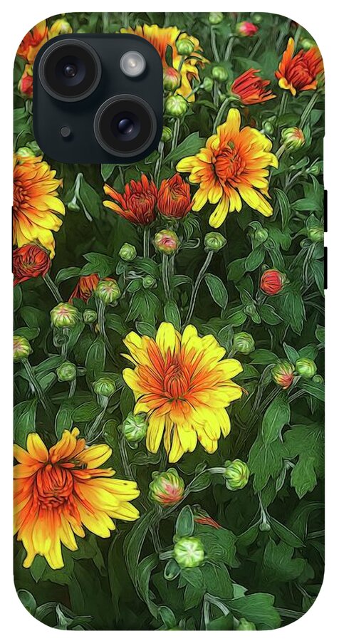 Orange Fall Mums Opening - Phone Case