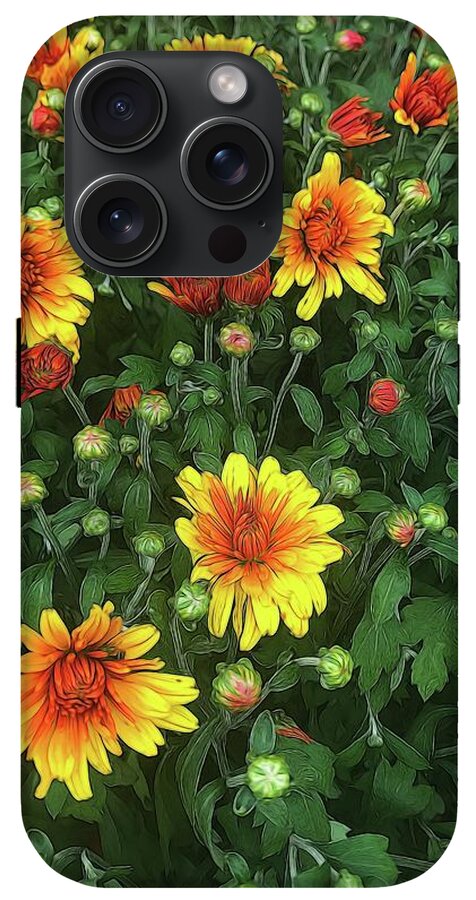 Orange Fall Mums Opening - Phone Case