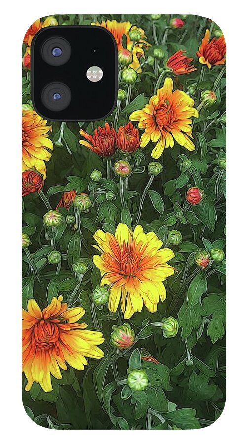 Orange Fall Mums Opening - Phone Case