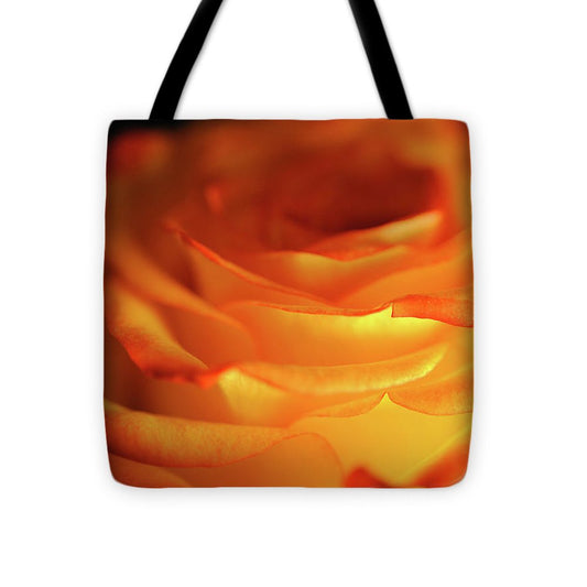 Orange Rose Close Up - Tote Bag