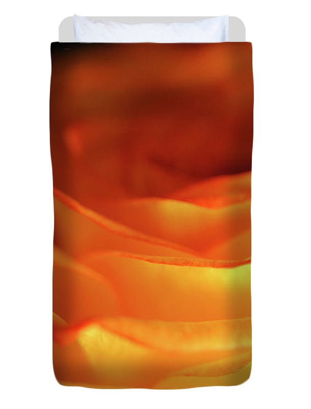 Orange Rose Close Up - Duvet Cover