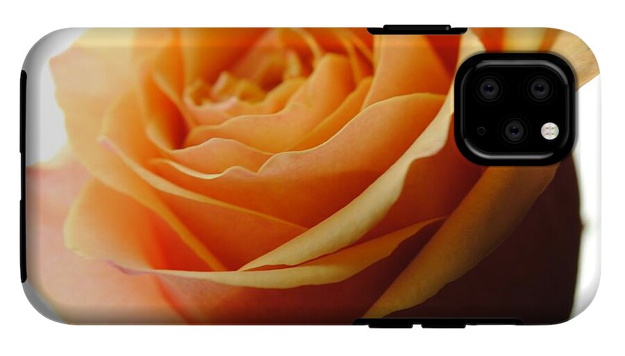 Orange Rose On White - Phone Case