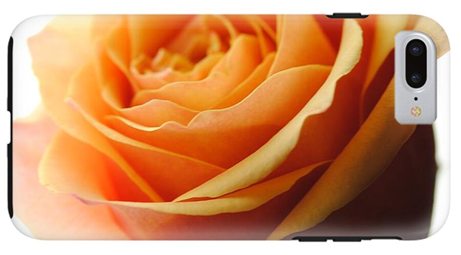 Orange Rose On White - Phone Case