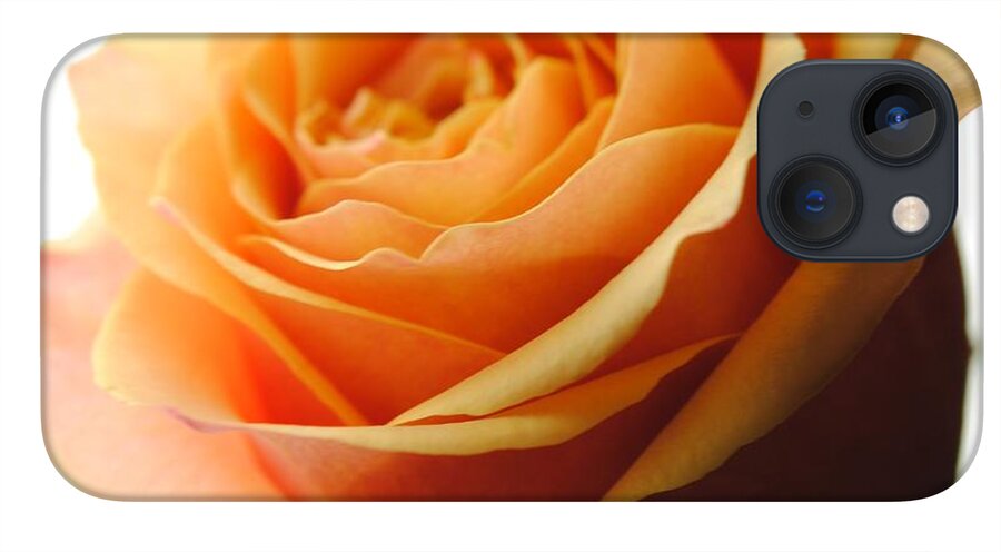 Orange Rose On White - Phone Case