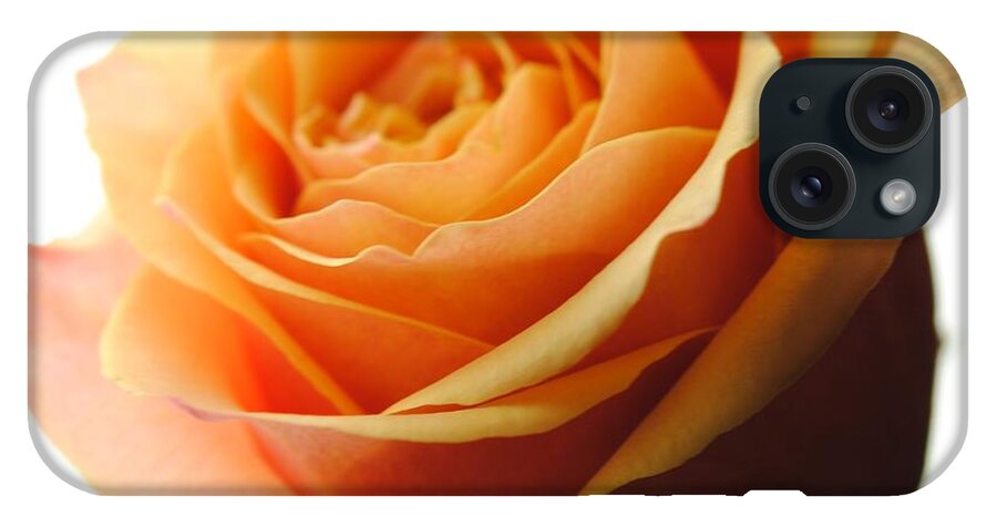 Orange Rose On White - Phone Case