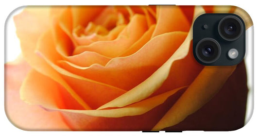 Orange Rose On White - Phone Case