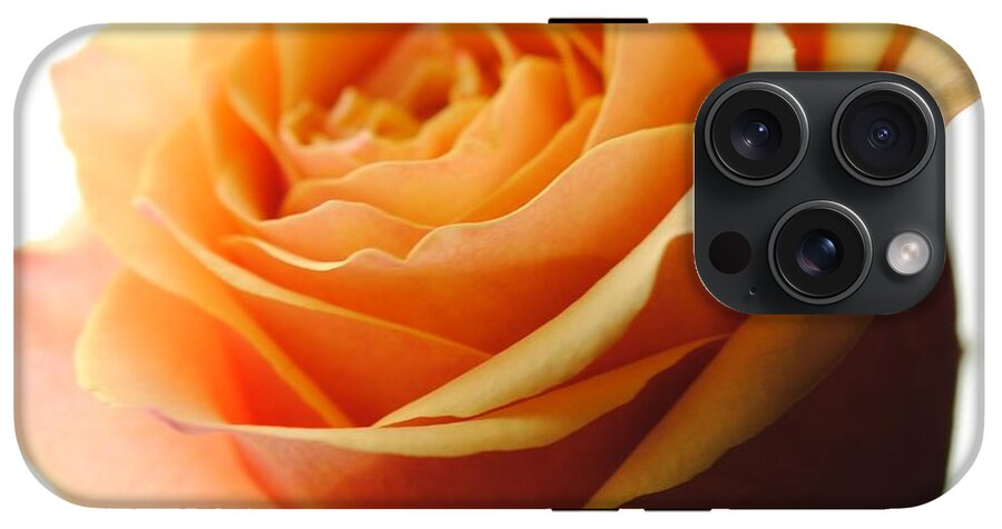 Orange Rose On White - Phone Case