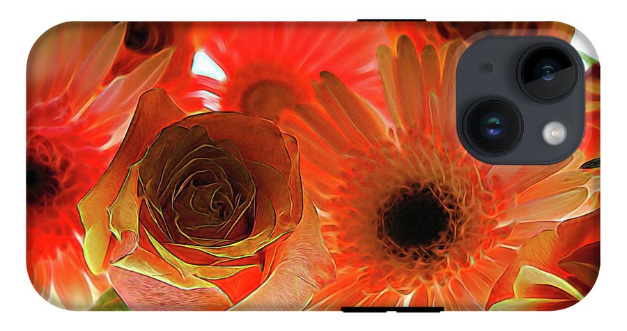 Orange Rose Pink Daisy - Phone Case