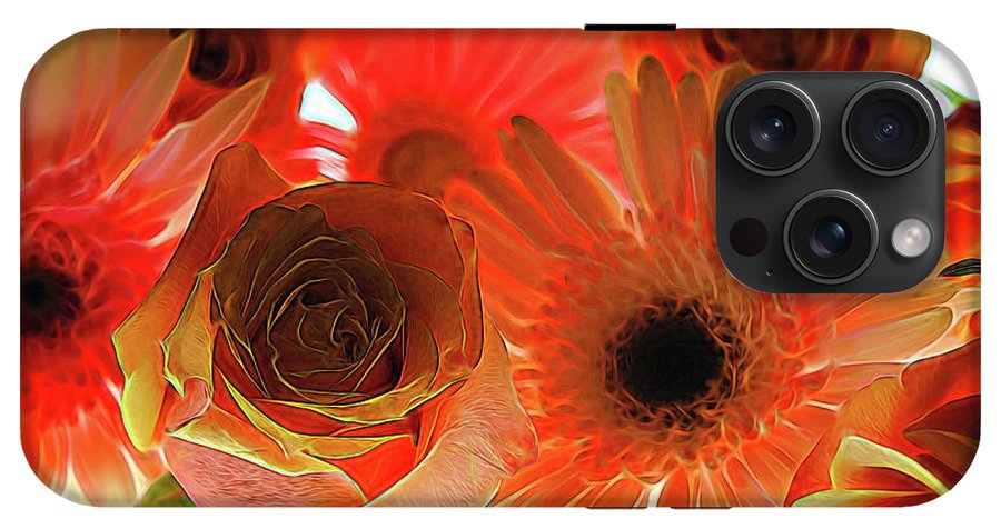 Orange Rose Pink Daisy - Phone Case