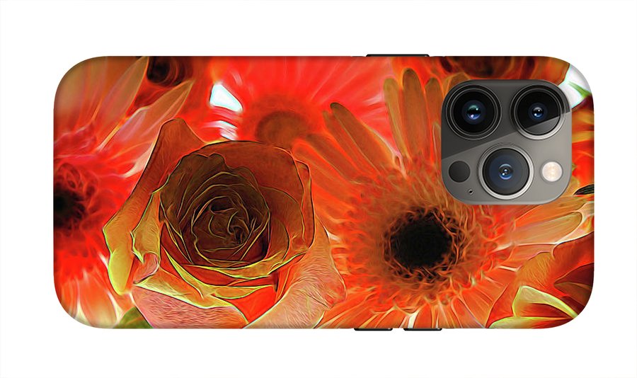 Orange Rose Pink Daisy - Phone Case