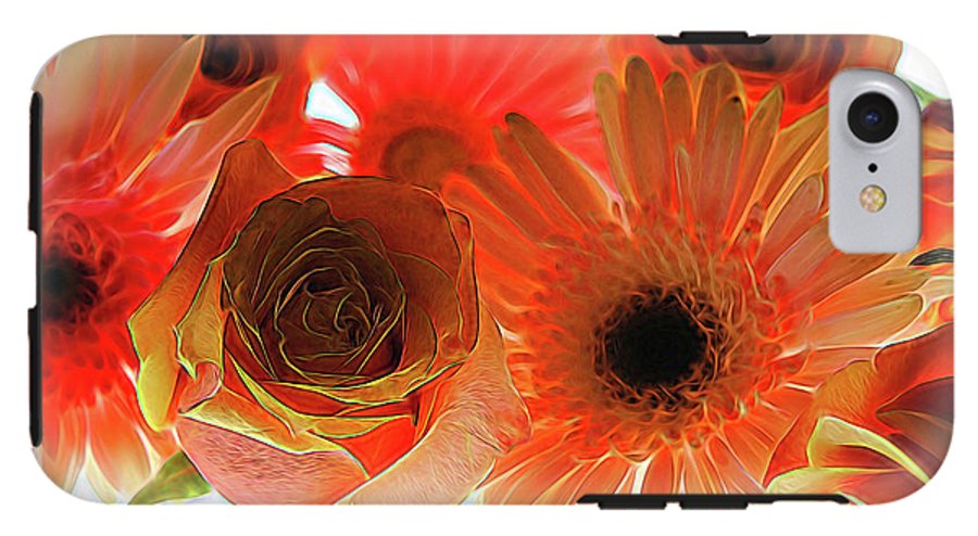 Orange Rose Pink Daisy - Phone Case