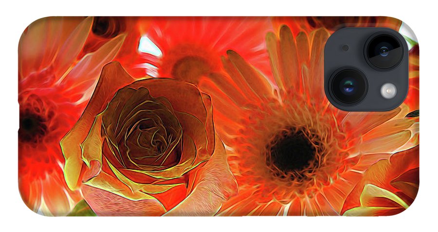 Orange Rose Pink Daisy - Phone Case