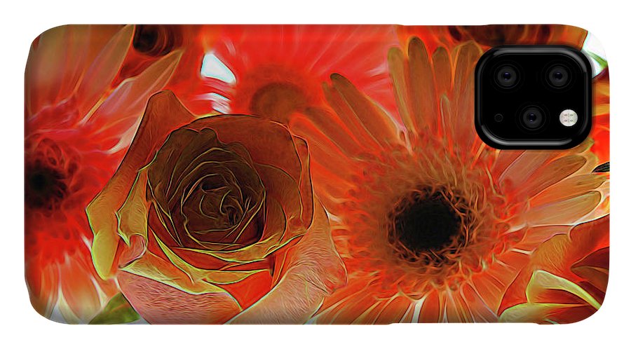 Orange Rose Pink Daisy - Phone Case