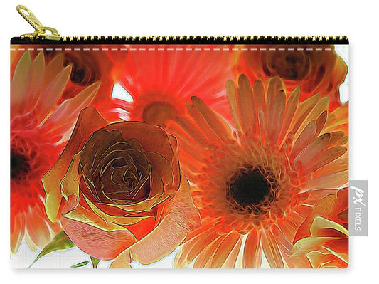 Orange Rose Pink Daisy - Carry-All Pouch