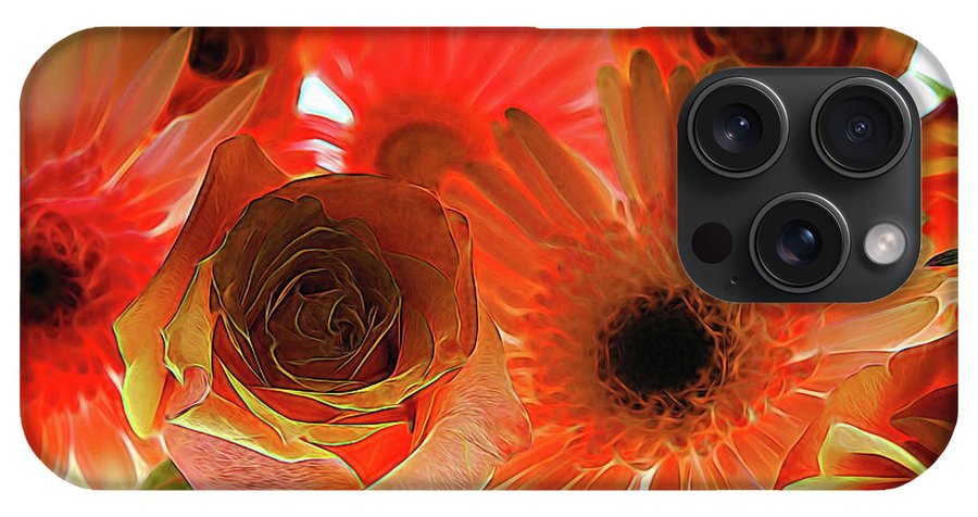 Orange Rose Pink Daisy - Phone Case