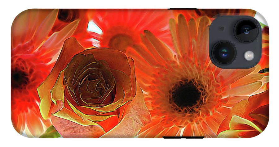 Orange Rose Pink Daisy - Phone Case