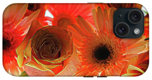 Orange Rose Pink Daisy - Phone Case