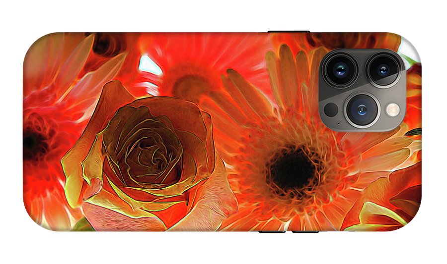 Orange Rose Pink Daisy - Phone Case