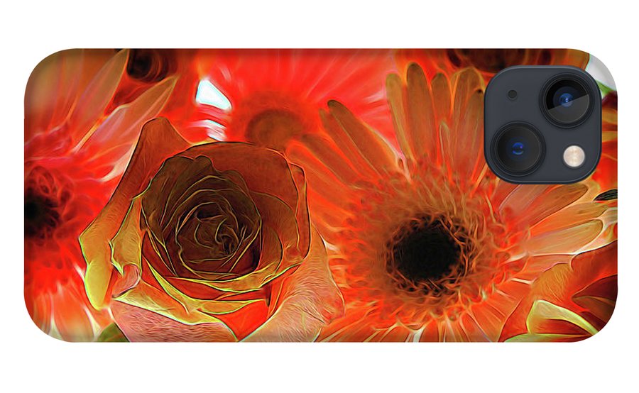 Orange Rose Pink Daisy - Phone Case