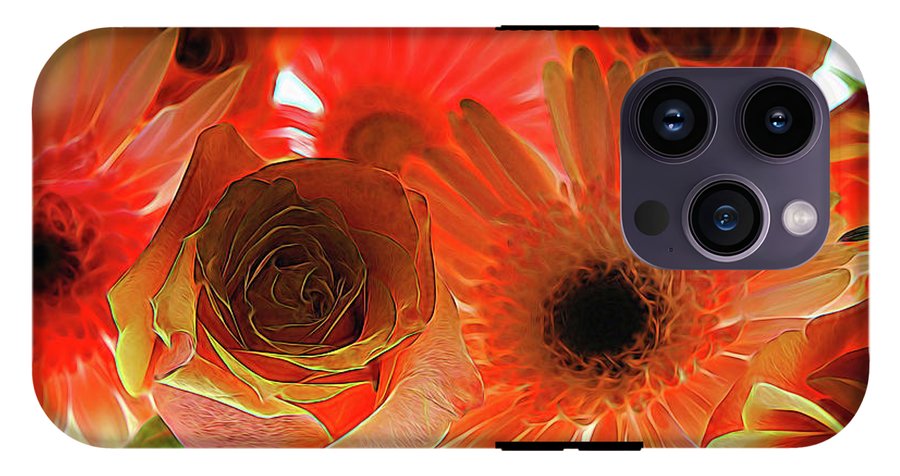 Orange Rose Pink Daisy - Phone Case