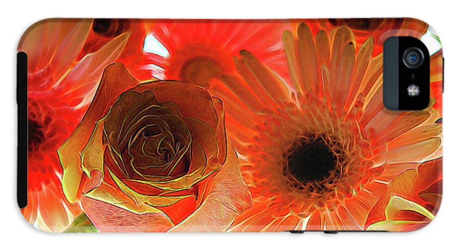 Orange Rose Pink Daisy - Phone Case