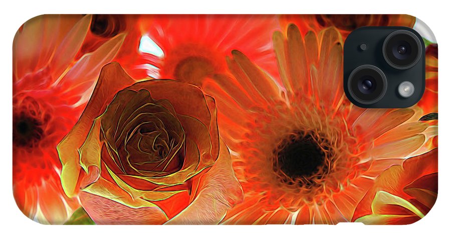 Orange Rose Pink Daisy - Phone Case