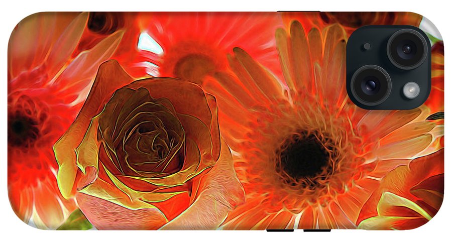 Orange Rose Pink Daisy - Phone Case