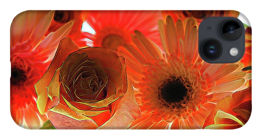 Orange Rose Pink Daisy - Phone Case