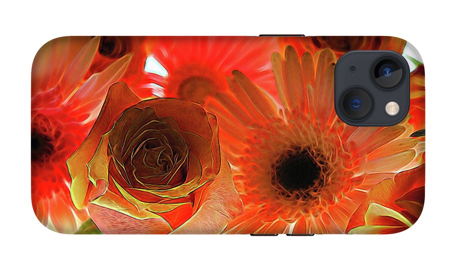 Orange Rose Pink Daisy - Phone Case