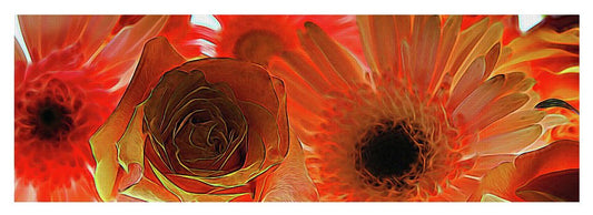 Orange Rose Pink Daisy - Yoga Mat