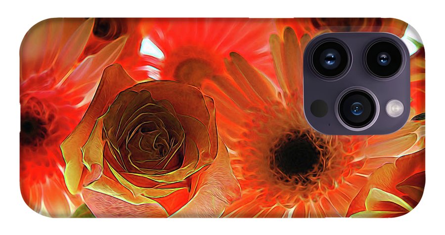 Orange Rose Pink Daisy - Phone Case