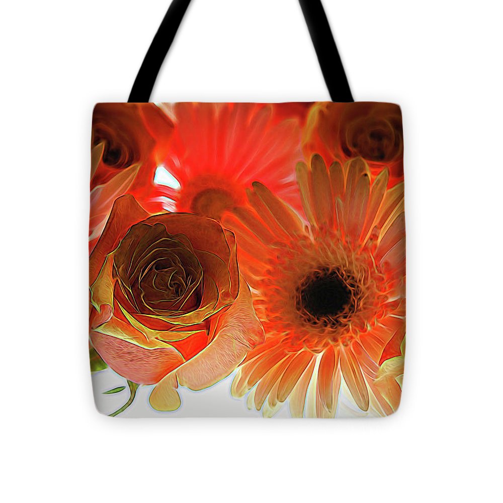 Orange Rose Pink Daisy - Tote Bag