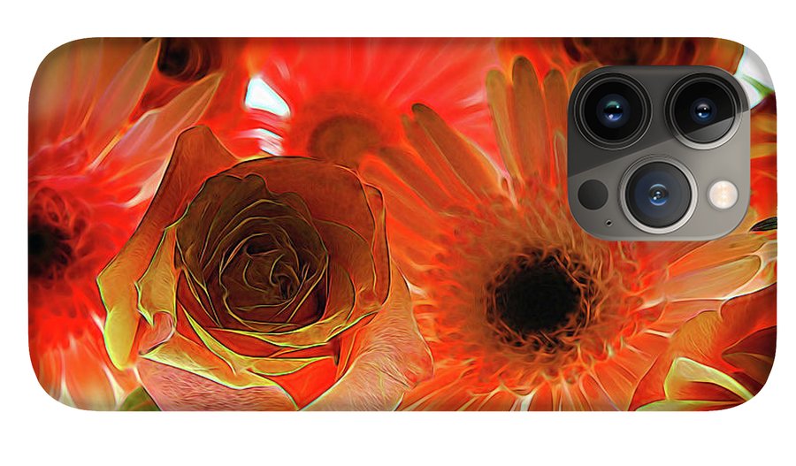 Orange Rose Pink Daisy - Phone Case